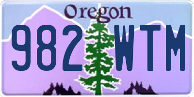 OR license plate 982WTM