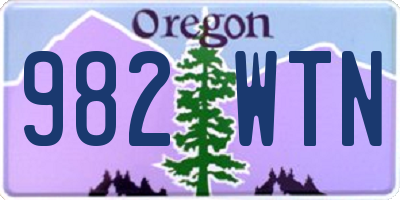 OR license plate 982WTN