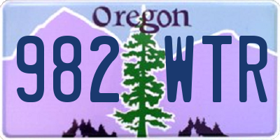 OR license plate 982WTR