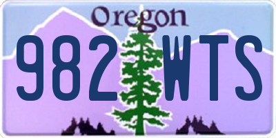 OR license plate 982WTS