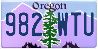 OR license plate 982WTU