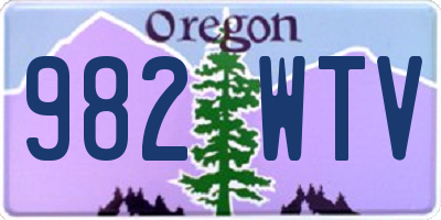 OR license plate 982WTV