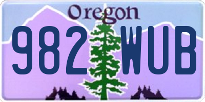 OR license plate 982WUB