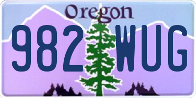 OR license plate 982WUG