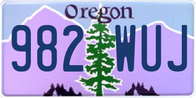 OR license plate 982WUJ