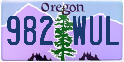 OR license plate 982WUL