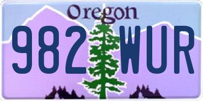 OR license plate 982WUR