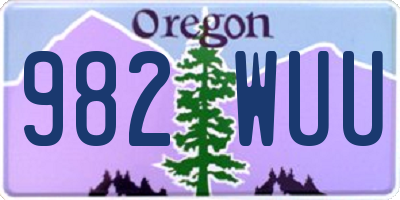 OR license plate 982WUU