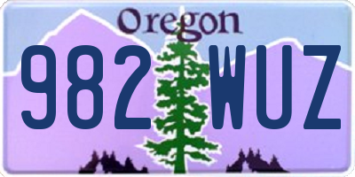 OR license plate 982WUZ