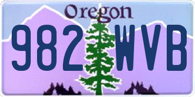 OR license plate 982WVB