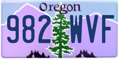 OR license plate 982WVF