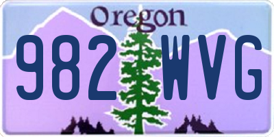 OR license plate 982WVG