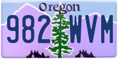 OR license plate 982WVM
