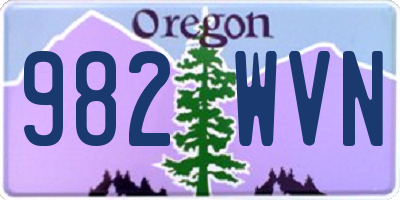 OR license plate 982WVN