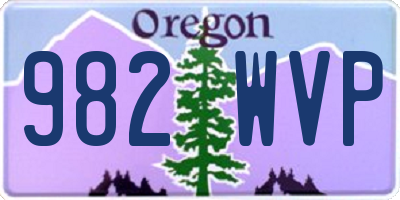 OR license plate 982WVP