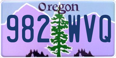 OR license plate 982WVQ
