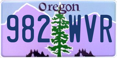 OR license plate 982WVR