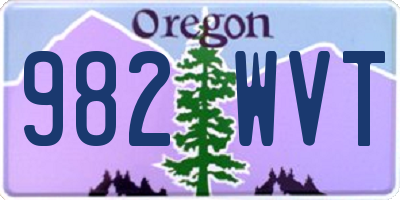 OR license plate 982WVT