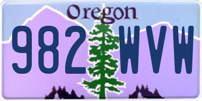 OR license plate 982WVW