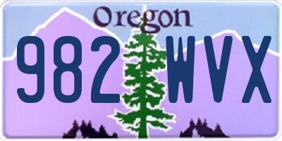 OR license plate 982WVX