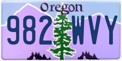 OR license plate 982WVY