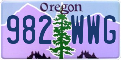 OR license plate 982WWG