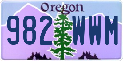 OR license plate 982WWM