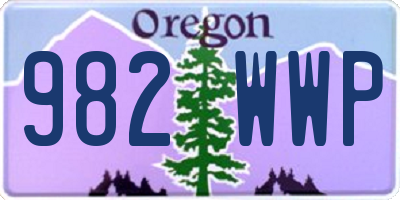 OR license plate 982WWP