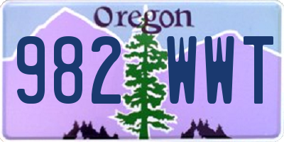OR license plate 982WWT