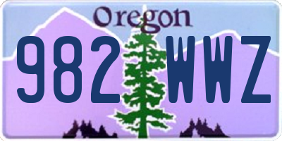 OR license plate 982WWZ