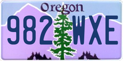 OR license plate 982WXE