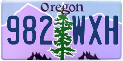 OR license plate 982WXH
