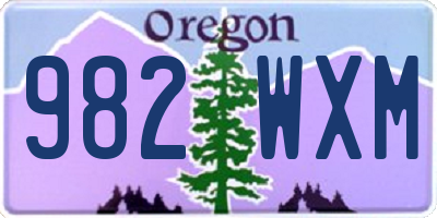 OR license plate 982WXM