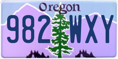 OR license plate 982WXY