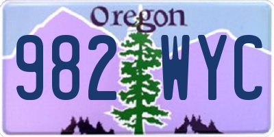 OR license plate 982WYC