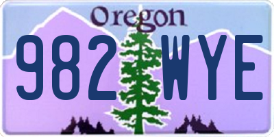 OR license plate 982WYE