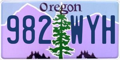OR license plate 982WYH