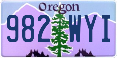 OR license plate 982WYI