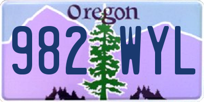 OR license plate 982WYL