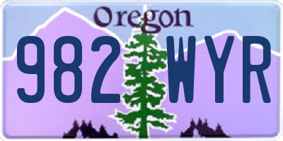 OR license plate 982WYR