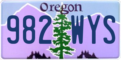 OR license plate 982WYS