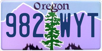 OR license plate 982WYT