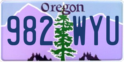 OR license plate 982WYU