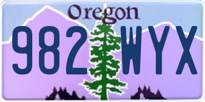 OR license plate 982WYX