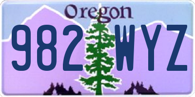 OR license plate 982WYZ