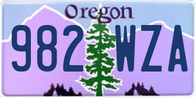 OR license plate 982WZA
