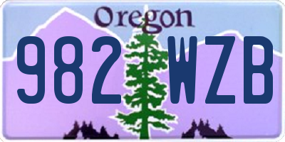OR license plate 982WZB