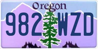 OR license plate 982WZD