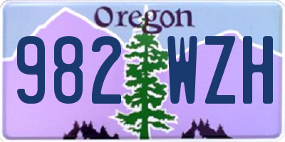 OR license plate 982WZH