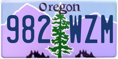 OR license plate 982WZM